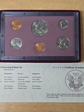 1992 D DENVER US MINT UNCIRCULATED BANK SET ORIGINAL BOX 5 COINS COA RARE